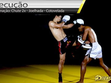 Combinação de Muay Thai/MMA: Chute Circular 2X, Joelhada, Cotovelada