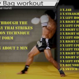 Cool Muay Thai Kickboxing/MMA Heavy Bag Workout (3-5 x 3 min)