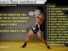 Cool Muay Thai Kickboxing/MMA Heavy Bag Workout (3-5 x 3 min)